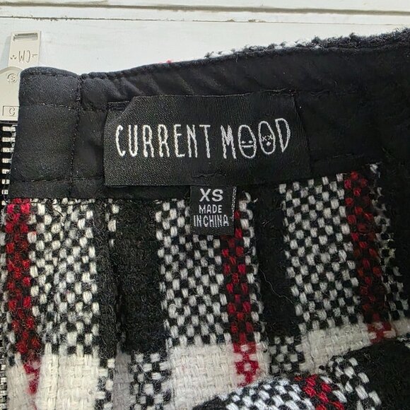 Dolls Kill Current Mood Mini Skirt Wool Blend Plaid Grunge Hem Goth Preppy XS - Picture 4 of 8